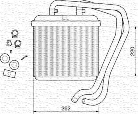 MAGNETI MARELLI šilumokaitis, salono šildymas 350218071000